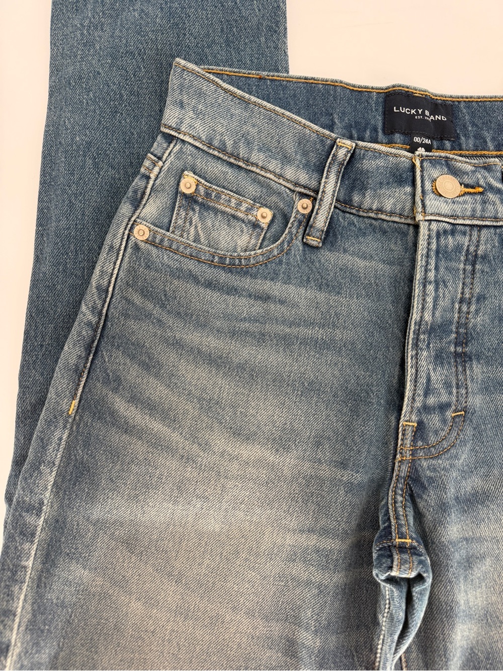 Lucky Brand Drew Mom High Rise Taper Jeans Medium Button Fly Women's - 00/24A - Picture 5 of 12